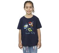 Absolute Cult The Powerpuff Girls Girls Girls Winter Party T-Shirt Navy Blue 7-8 Years