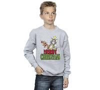 Absolute Cult Tom and Jerry Boys Merry Christmas Baubles Sweatshirt Sport Grey 7-8 Years