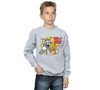 Absolute Cult Tom and Jerry Boys Thumbs Up Sweatshirt Sport Grey 5-6 Years