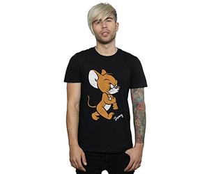 Absolute Cult Tom and Jerry Men's Angry Mouse T-Shirt Black Small
