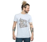 Absolute Cult Tom and Jerry Men's Cartoon Wink T-Shirt Sport Grey Medium
