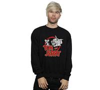 Absolute Cult Tom and Jerry Men's Distressed Logo Sweatshirt Black Medium