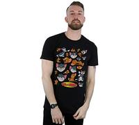 Absolute Cult Tom and Jerry Men's Many Faces T-Shirt Black X-Large