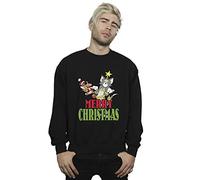 Absolute Cult Tom and Jerry Men's Merry Christmas Baubles Sweatshirt Black XXX-Large