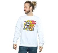 Absolute Cult Tom And Jerry Men's Thumbs Up Sweatshirt White Large