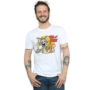 Absolute Cult Tom and Jerry Men's Thumbs Up T-Shirt White Medium