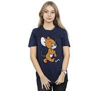 Absolute Cult Tom and Jerry Women's Angry Mouse Boyfriend Fit T-Shirt Navy Blue XX-Large