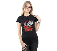 Absolute Cult Tom and Jerry Women's Distressed Logo T-Shirt Black X-Large