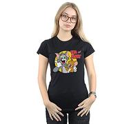 Absolute Cult Tom and Jerry Women's Thumbs Up T-Shirt Black Large