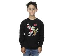 Absolute Cult Tom & Jerry Boys Christmas Reindeer Sweatshirt Black 9-11 Years