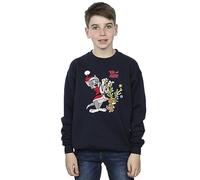 Absolute Cult Tom & Jerry Boys Christmas Reindeer Sweatshirt Navy Blue 7-8 Years