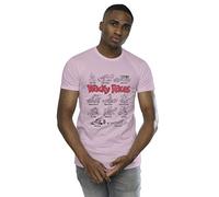Absolute Cult Wacky Races Men's Car Lineup T-Shirt Baby Pink Large