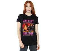Absolute Cult Whitney Houston Women's Signature Homage Boyfriend Fit T-Shirt Black Medium