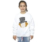 Absolute Cult Willy Wonka & The Chocolate Factory Girls Willy Wonka Typed Head Sweatshirt White 9-11 Years