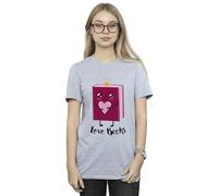 Absolute Cult Women's Love Books Boyfriend Fit T-Shirt Sport Grey Large