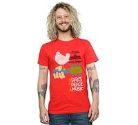 Absolute Cult Woodstock Men's Festival Poster T-Shirt Red Medium