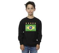 Absolute Cult World Cup Boys Brazil Flag Stars Sweatshirt Black 9-11 Years