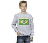 Absolute Cult World Cup Boys Brazil Flag Stars Sweatshirt Sport Grey 9-11 Years