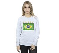Absolute Cult World Cup Women's Brazil Flag Stars Sweatshirt Sport Grey XX-Large