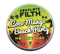 Absolute Filth Coco Mango Beach Party Scented Hockey Wax (Medium Tack) - Premium Performance for Maximum Grip & Blade Protection - Waterproof Stick Tape - 3oz Puck- Ice & Street