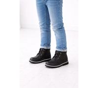 ABSOLUTE FOOTWEAR Boy's Childrens Lace Up Faux Leather Winter Walking Ankle Boots Booties in Black | Size: Infant 6 ABSOLUTE FOOTWEAR Black Infant 6