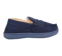ABSOLUTE FOOTWEAR Boy's Childrens Warm Moccasin Style Slippers with Durable Sole in Navy | Size: Infant 11 ABSOLUTE FOOTWEAR Navy Infant 11
