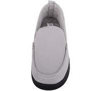 ABSOLUTE FOOTWEAR Caleb, Mens Slip On Moccasin Style Loafer Slipper - Grey - Medium (UK 8 / UK 9)