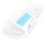 ABSOLUTE FOOTWEAR Childrens Kids Girls Slip On Summer Holiday Beach Pool Sliders Mule Sandals Flip Flops - White - UK Child 11 / EU 29