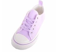 ABSOLUTE FOOTWEAR Childrens Kids Infants Low Top Lace Up Canvas Pumps with Chunky Sole - Lilac - UK Infant 8 / EU 26