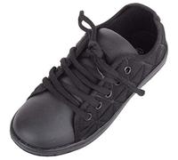 ABSOLUTE FOOTWEAR Childrens/Kids Slip On Lace Up Trainers Pumps Plimsolls with Diamond Effect Design - Black - UK Child 13 / EU 32