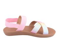 ABSOLUTE FOOTWEAR Girl's Childrens Easy Slip On Elasticated Strap Shiny Summer Sandals | Size: Infant 11 ABSOLUTE FOOTWEAR Multicolor Infant 11