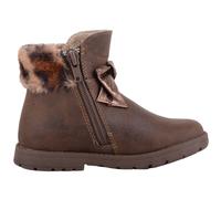 ABSOLUTE FOOTWEAR Girl's Childrens Easy Slip on Zip Up Faux Fur Lined Bow Design Boots Booties in Brown | Size: Infant 6 ABSOLUTE FOOTWEAR Brown Infant 6