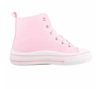 Childrens Lace Up High Top Canvas Trainer with Platform Sole ABSOLUTE FOOTWEAR Pink Infant 12