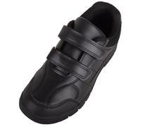 ABSOLUTE FOOTWEAR Kids Boys Twin Touch and Close Faux Leather School Shoes