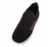 ABSOLUTE FOOTWEAR Kids Childrens Easy Slip On Lightweight Knitted Sports Leisure Trainer - Black - UK Child 12 / EU 31
