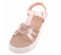 ABSOLUTE FOOTWEAR Kids Childrens Girls Lightweight Gladiator Style Glitter Summer Sandal - Beige/Rose - UK Child 1.5 / EU 34