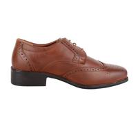 Childrens Juniors Faux Leather Lace Up Smart Formal Shoes ABSOLUTE FOOTWEAR Tan 3
