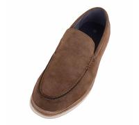 ABSOLUTE FOOTWEAR Mens Easy Slip On Casual Boat Deck Shoe Loafer - Brown - UK 10 / EU 44