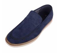 ABSOLUTE FOOTWEAR Mens Easy Slip On Casual Boat Deck Shoe Loafer - Navy - UK 8 / EU 42