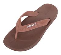ABSOLUTE FOOTWEAR Mens Easy Slip On Padded Summer Holiday Toepost Flip Flops - Brown - UK 9 / EU 43