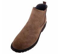 ABSOLUTE FOOTWEAR Mens Easy Slip On Single Gusset Chelsea Desert Boot - Dark Brown - UK 9 / EU 43