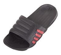 ABSOLUTE FOOTWEAR Mens Easy Slip On Summer Holiday Beach Pool Slider Mule Sandals Flip Flops - Black - UK 11 / EU 45