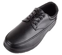 ABSOLUTE FOOTWEAR Mens Faux Leather Formal Suit School Work Lace Up Shoes, Black, UK 10 / EU 44
