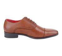 ABSOLUTE FOOTWEAR Men's Mens Lace Up Faux Leather Smart Formal Work Wedding School Shoes in Tan | Size: 10 ABSOLUTE FOOTWEAR Tan 10