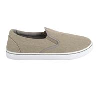 ABSOLUTE FOOTWEAR Men's Mens Lightweight Summer Canvas Slip On Trainers Pumps with Twin Gusset in Khaki | Size: 7 ABSOLUTE FOOTWEAR Khaki 7