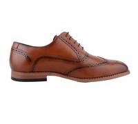 ABSOLUTE FOOTWEAR Men's Mens Smooth Faux Leather Lace Up Smart Formal Suit Shoe in Tan | Size: 8 ABSOLUTE FOOTWEAR Tan 8