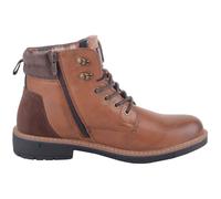 ABSOLUTE FOOTWEAR Men's Smooth Faux Leather Lace Up Smart Casual Chelsea Ankle Boots in Brown | Size: 9 ABSOLUTE FOOTWEAR Brown 9