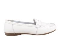 ABSOLUTE FOOTWEAR Women's Action Leather Slip On Moccasin Summer Loafers in White | Size: 7 ABSOLUTE FOOTWEAR White 7