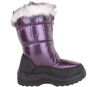 ABSOLUTE FOOTWEAR Childrens Kids Girls Easy Slip On Zipped Winter Snow Rain Outdoor Boots Booties - Purple - UK 3 / EU 36