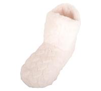 Womens Easy Slip On Fluffy Faux Fur Winter Slipper Boots Booties ABSOLUTE FOOTWEAR Cream 6